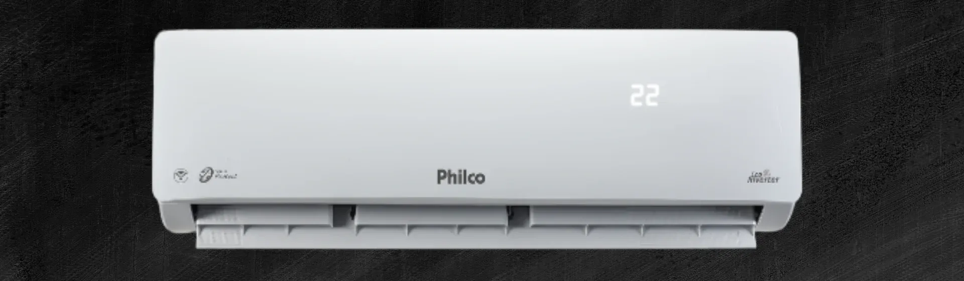 Ar-condicionado Philco Eco Inverter em fundo preto
