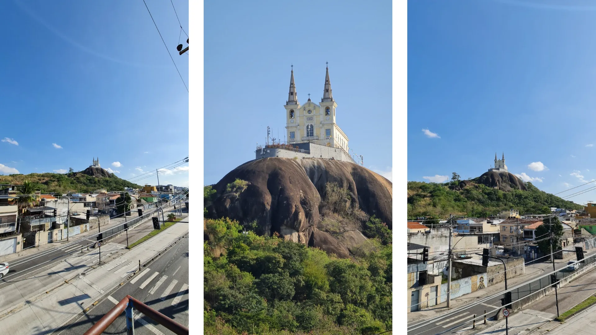 Por aqui vemos a Igreja Nossa Senhora da Penha sob a perspectiva das 3 lentes, com .5x 1x e 5x.  (foto: Nicollas Bento