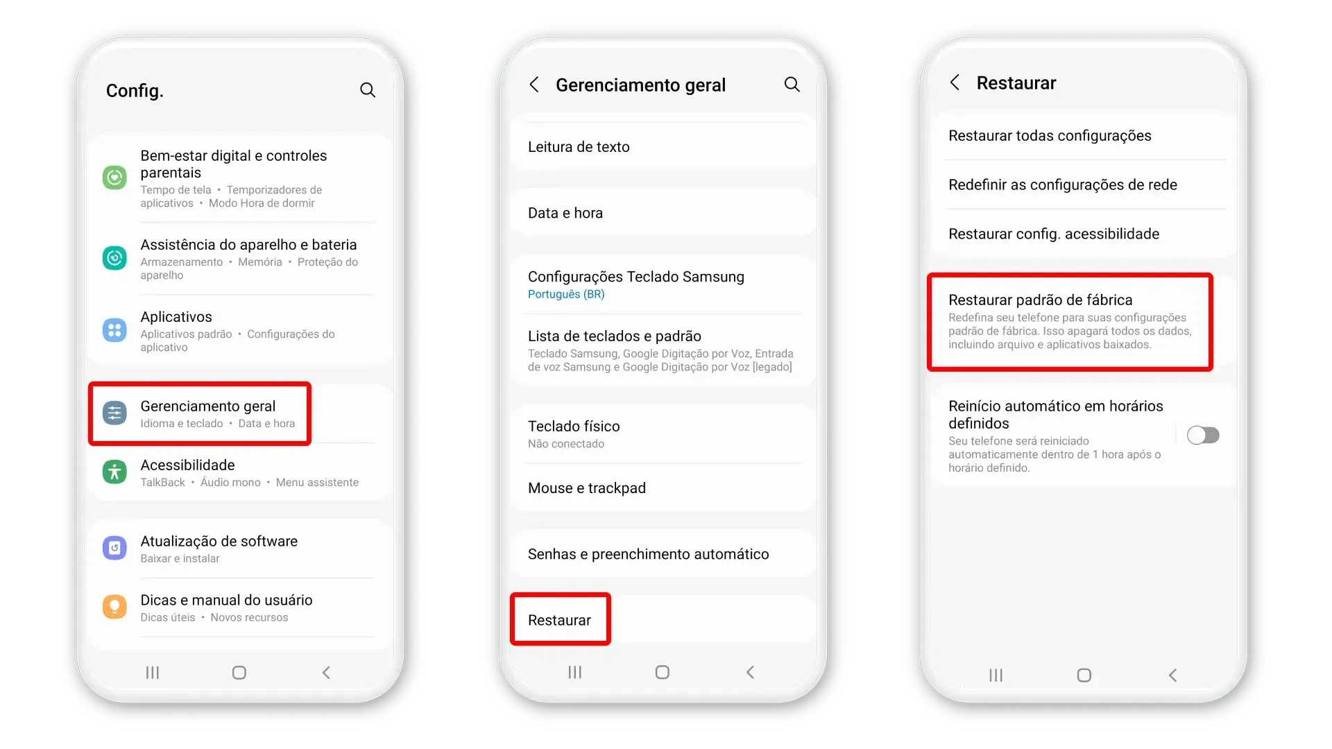 Como resetar celular Samsung