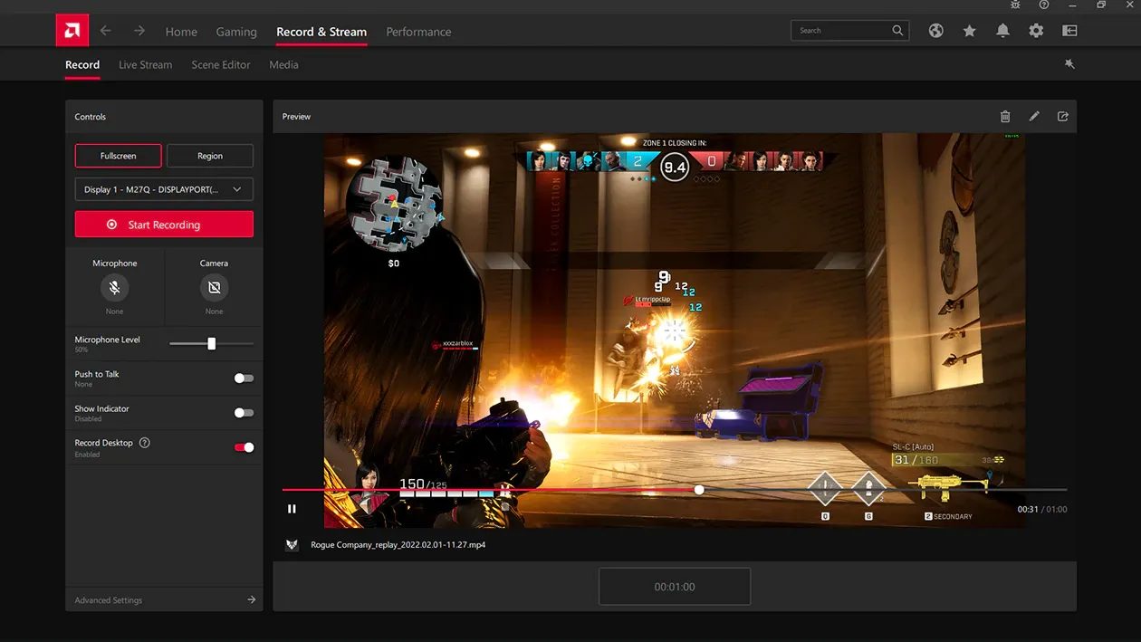 A imagem exibe o software Adrenalin Edition em execução durante uma gameplay.