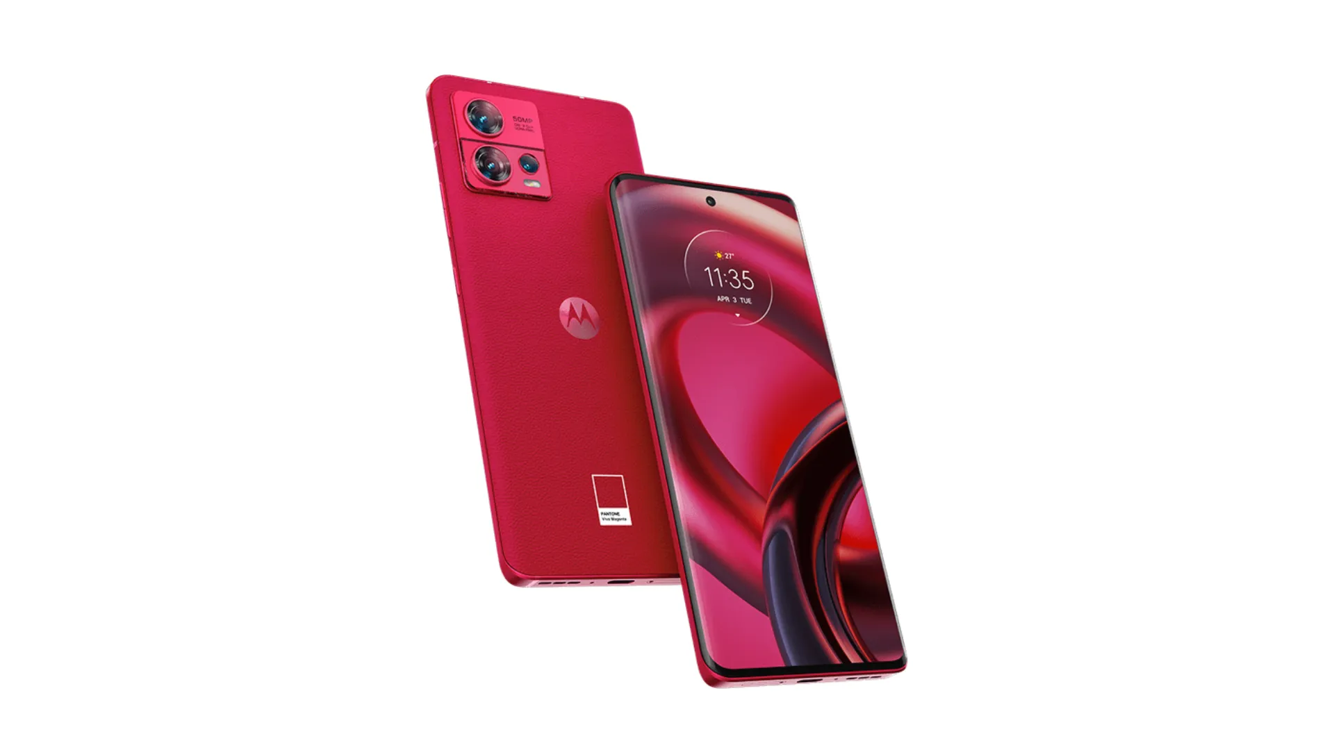 Dois Moto Edge 30 Fusion na cor Viva Magenta