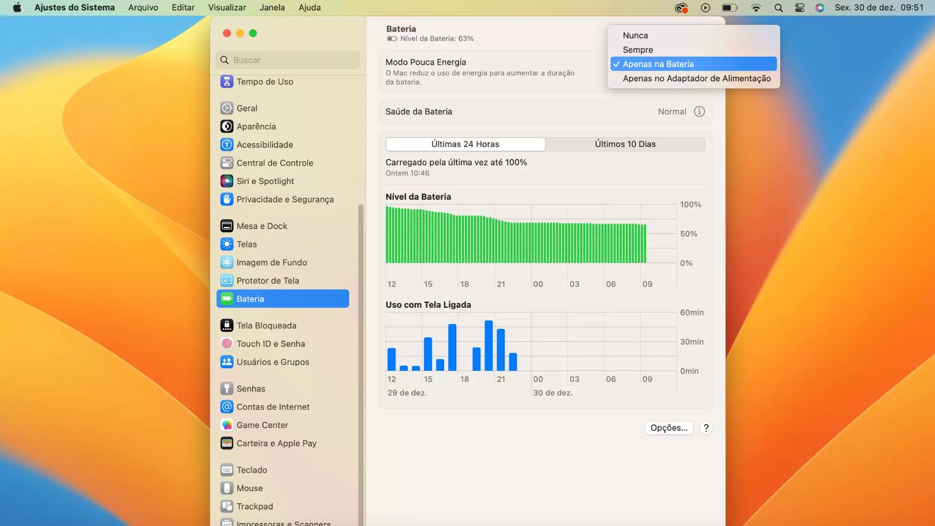 Foto mostra a opção "Ajustes dos Sistemas"