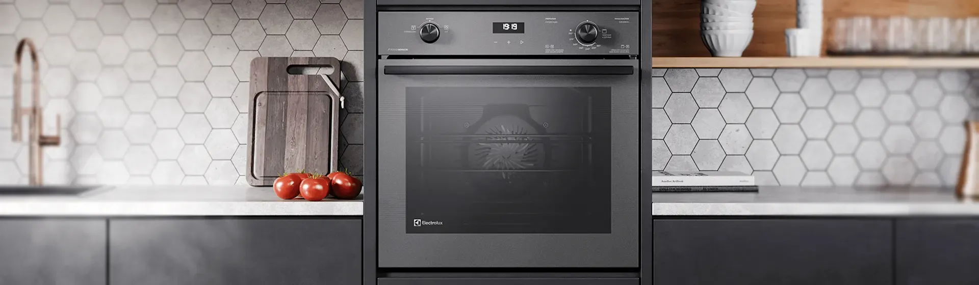 Forno de Embutir a Gás Electrolux 80L Efficient com PerfectCook360