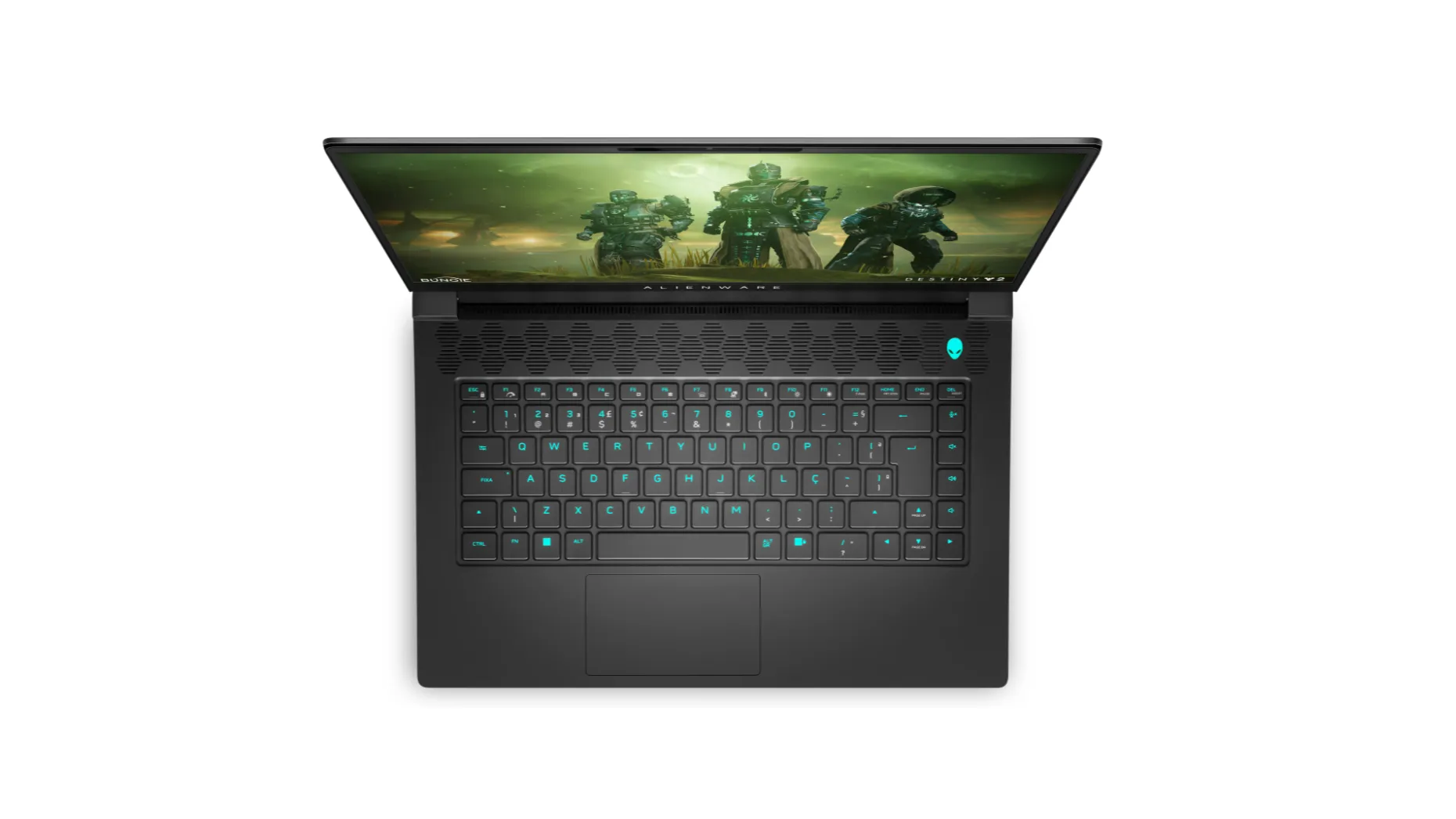 Notebook Gamer Alienware M15 R7 com imagem do jogo Destiny na tela