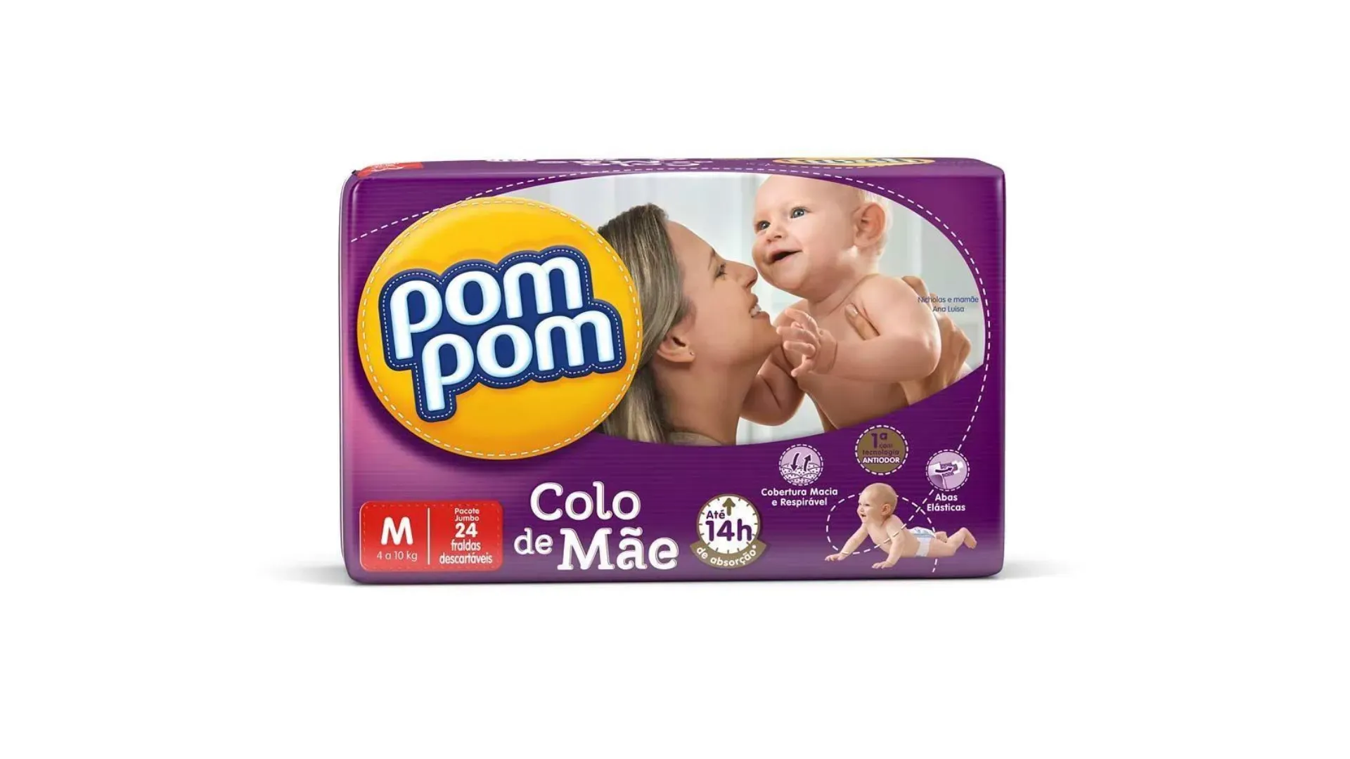 Imagem da fralda Pom Pom Colo de Mãe