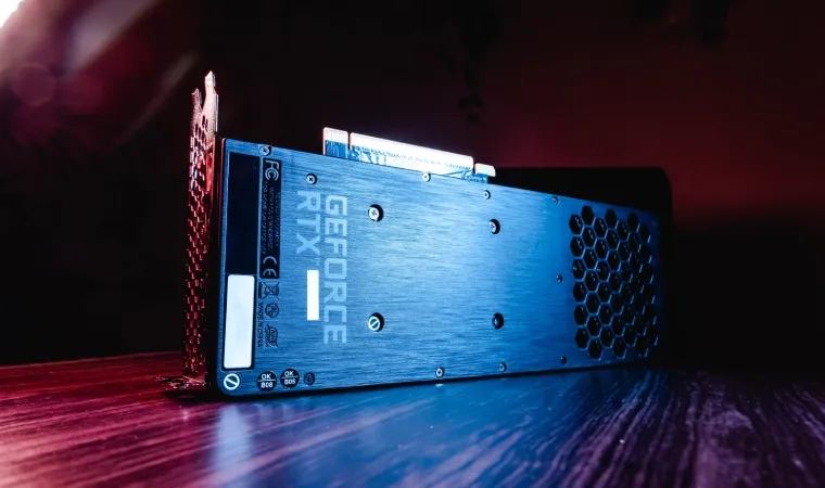 Placa de vídeo GeForce RTX 3070 em exposição