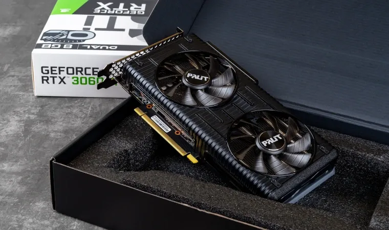Placa de vídeo GeForce RTX 3060 na caixa
