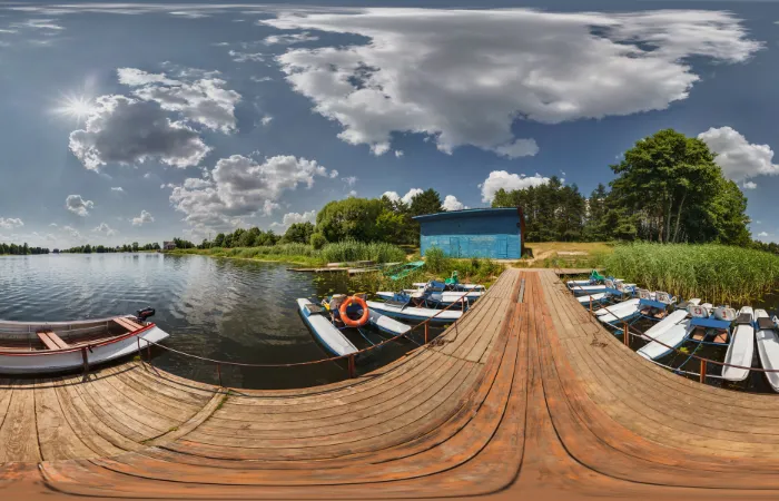 Imagem 360 graus de paisagem tirada com celular com giroscópio