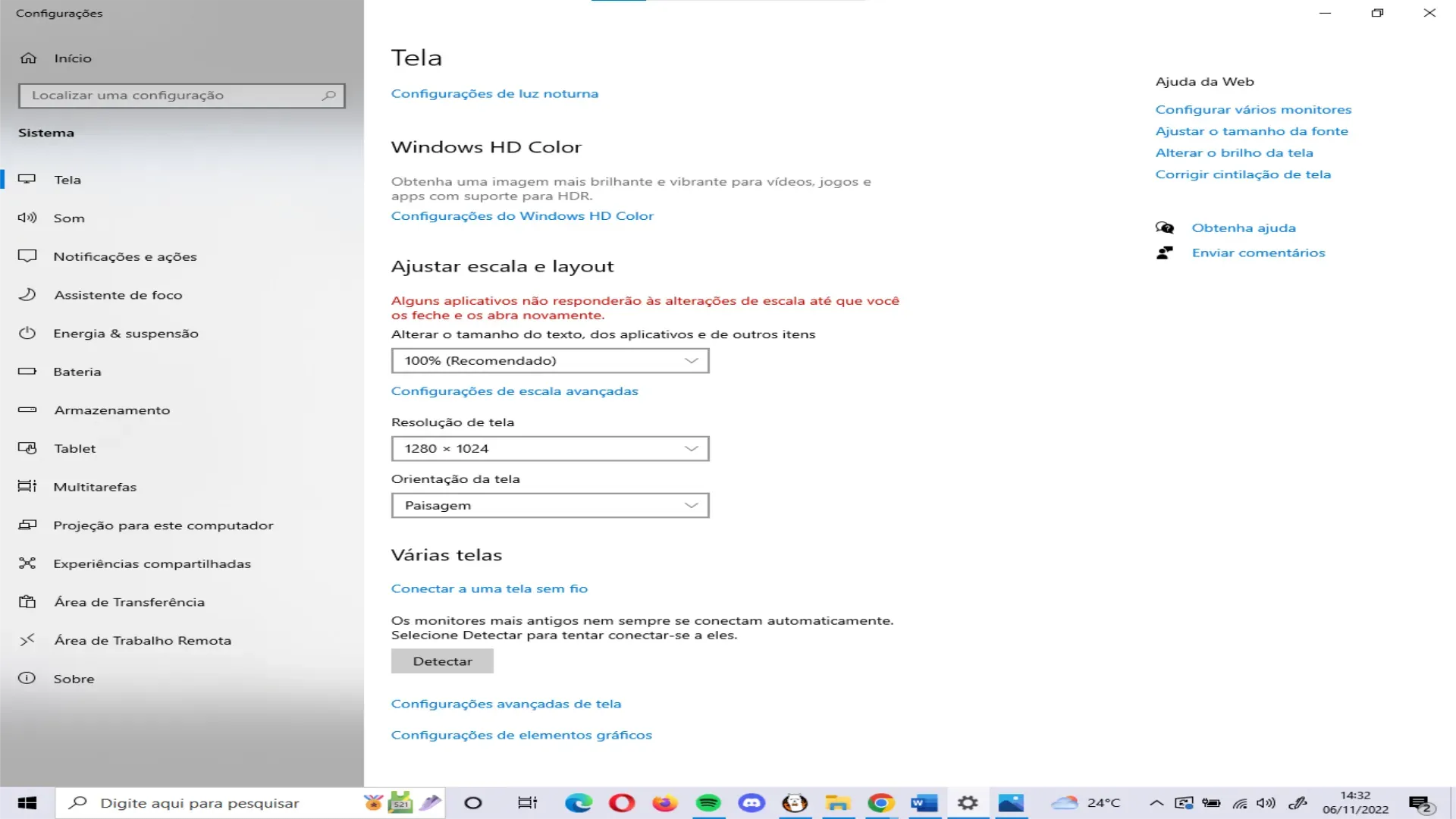 Print exibe a tela do PC esticada.