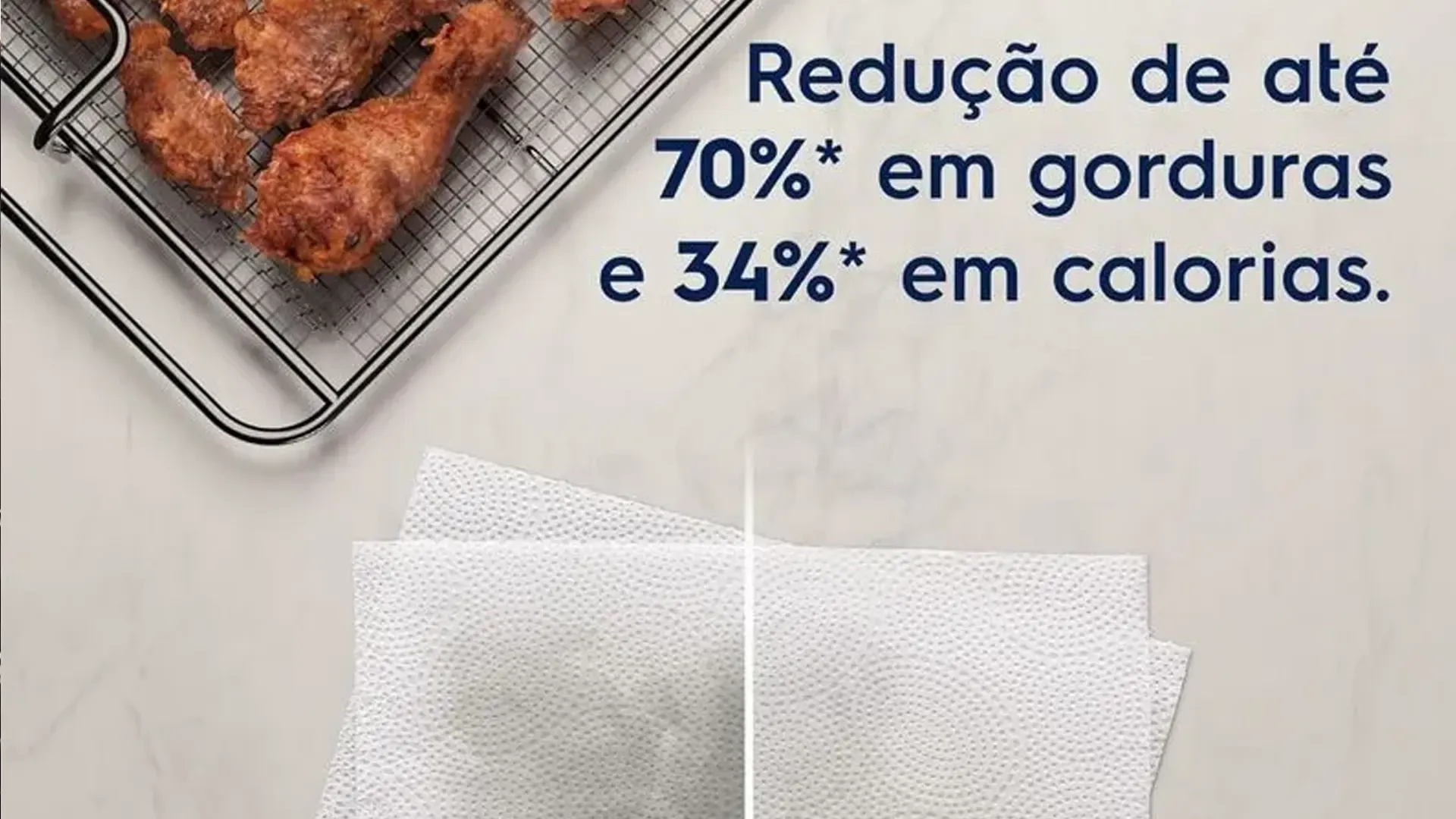 Foto mostra frango preparado no fogão com air fryer