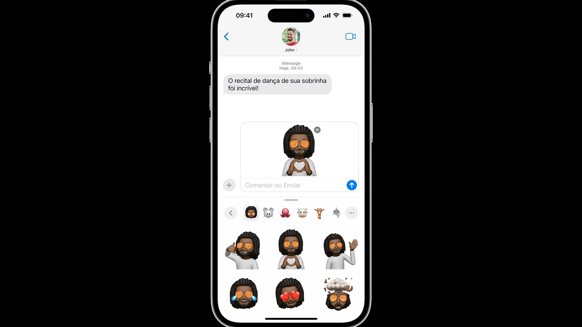 Imagem do memoji no iPhone