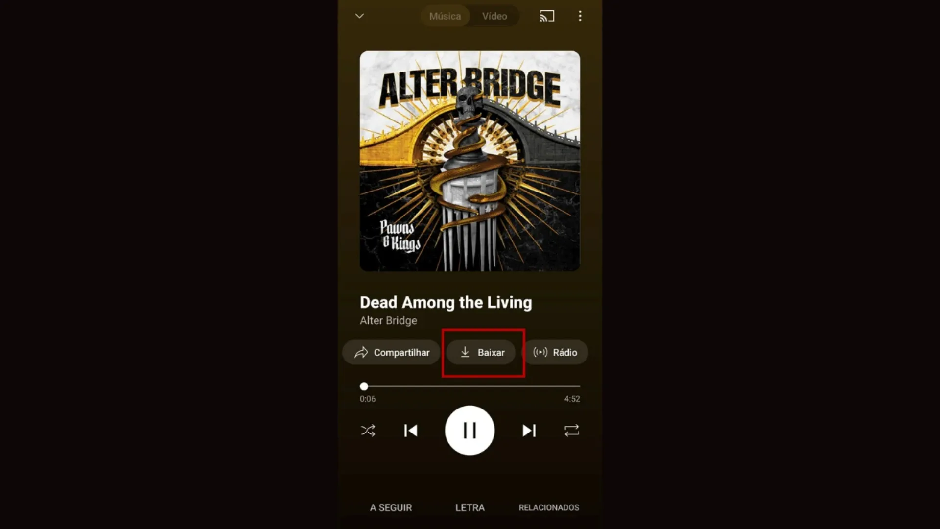 Imagem do tutorial de como baixar música do youtube pelo youtube premium