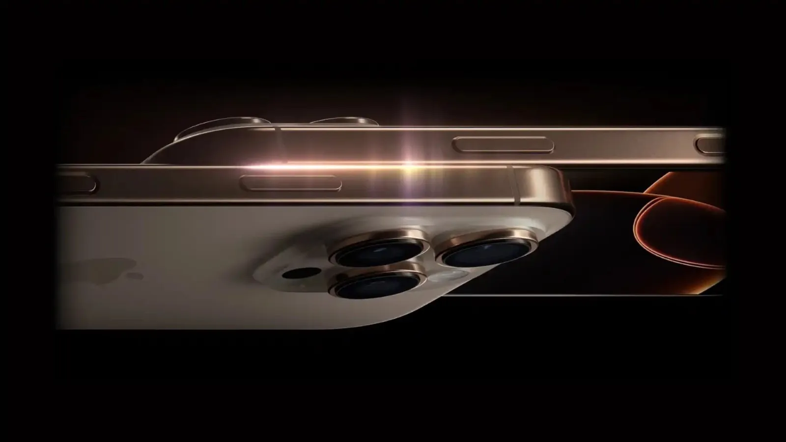 Dois iPhone 16 Pro na horizontal de frente para o outro