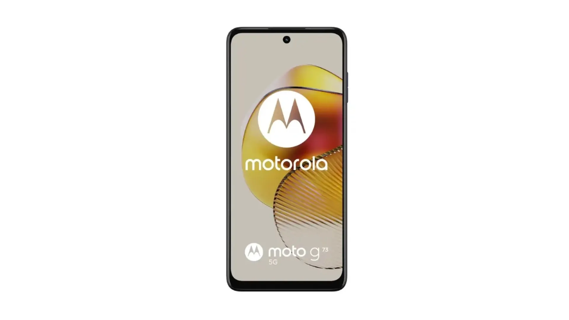 Tela do Moto G73 ao centro da imagem em fundo branco