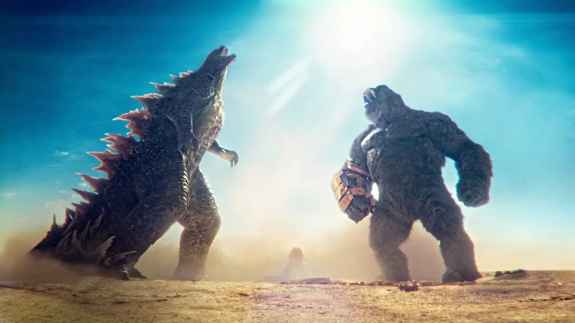 King Kong e Godzilla se encarando antes de lutarem