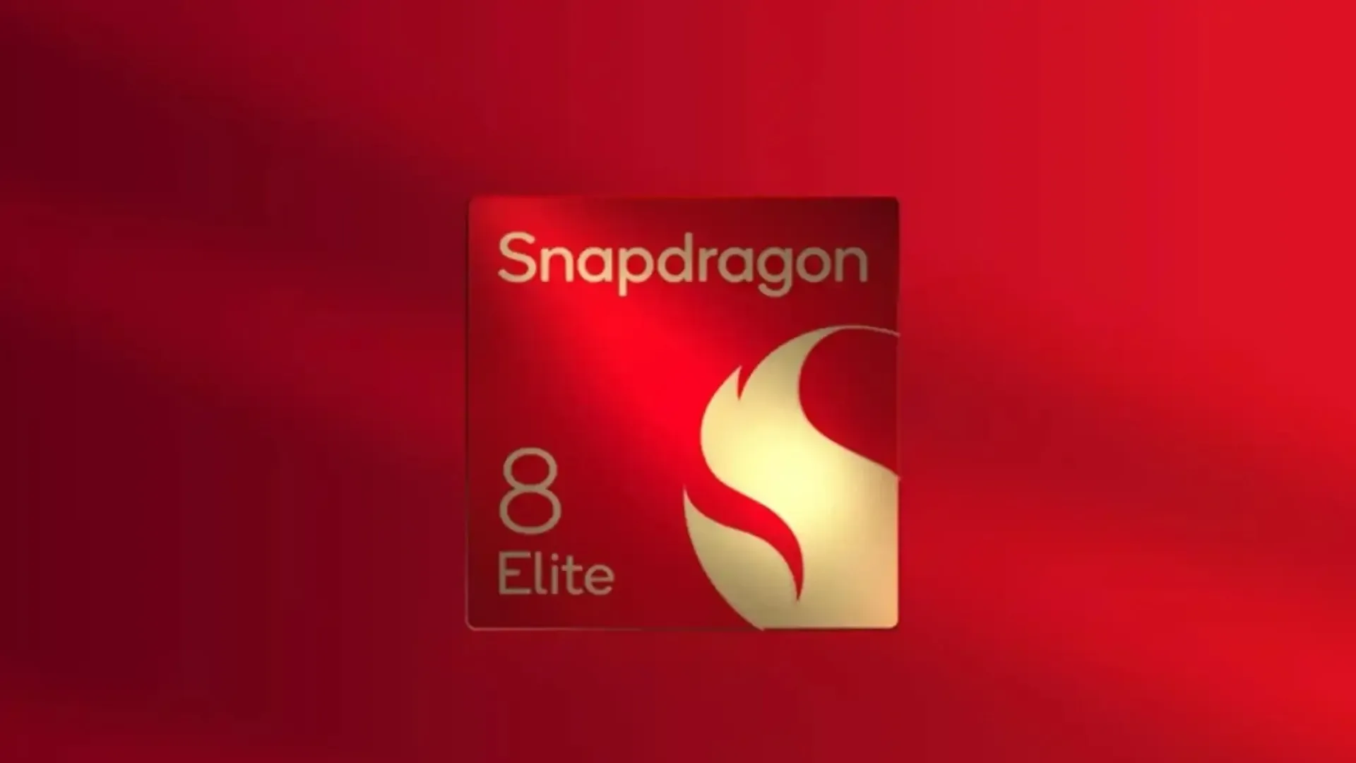 Chip Snapdragon 8 Elite ao centro em fundo vermelho