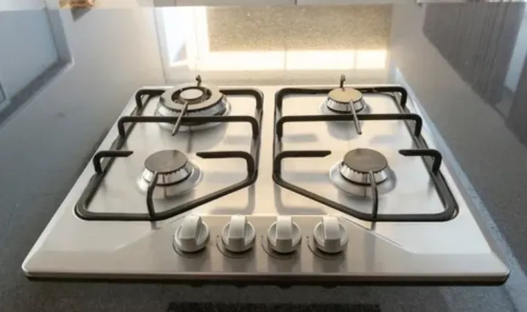 Fogão cooktop 4 bocas em inox.