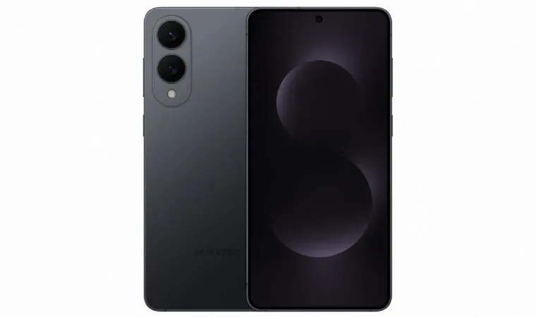 Foto da frente e verso do Galaxy S25 Edge preto