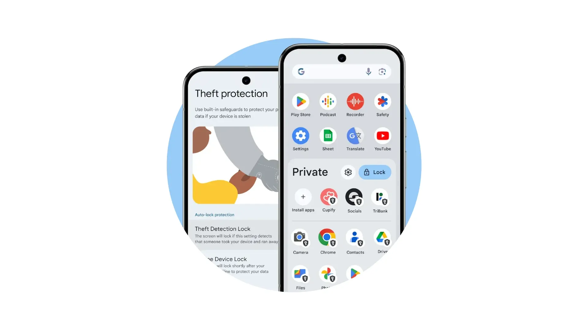 Tela de um Android com a nova versão mostrando novidade de segurança