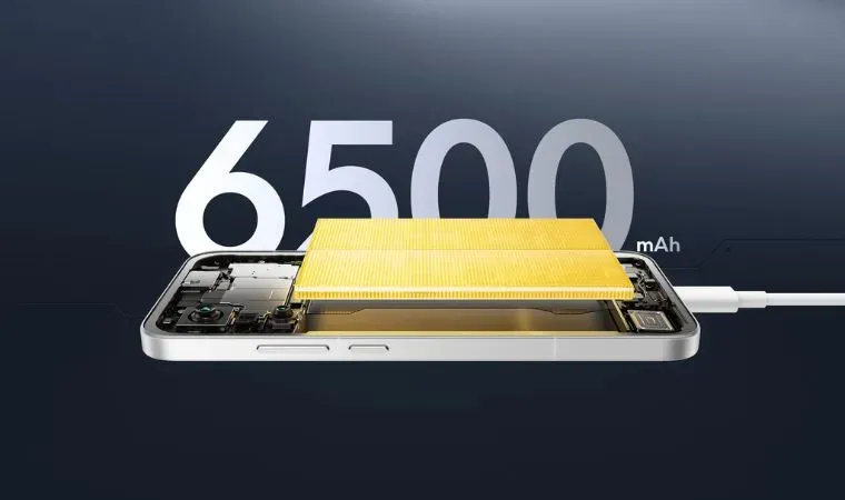 Imagem mostra um celular na horizontal e sobre ele está escrito 6.500