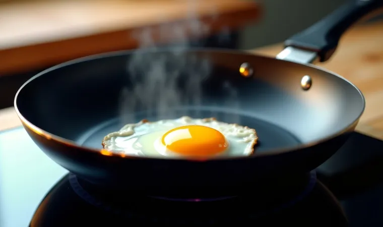 Cooktop preto por indução, com panelas em cobre, posicionado sobre bancada branca.