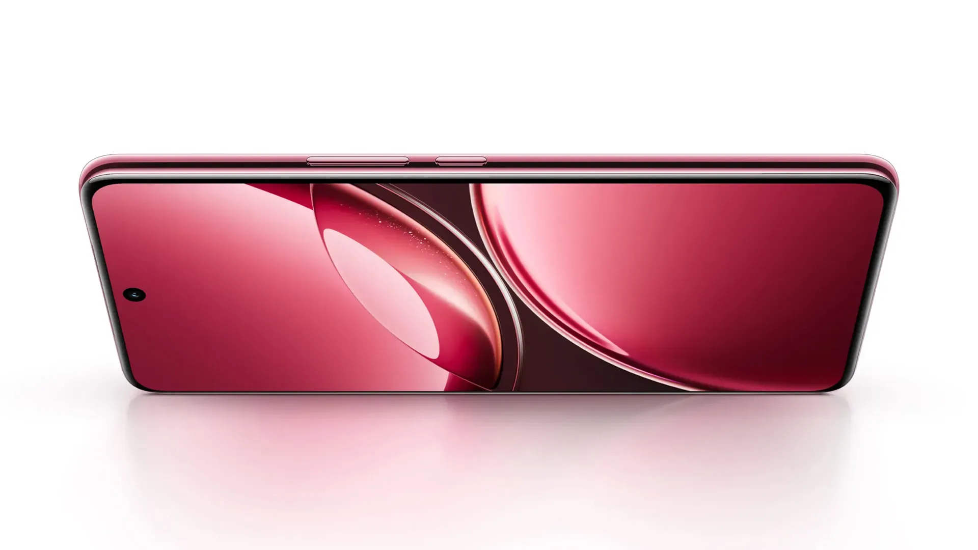 Imagem da tela frontal do JOVI V50 exibindo cores vermelhas intensas.