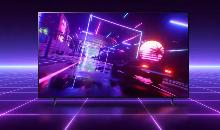 jogo de corrida na tela de uma LG 55QNED85T