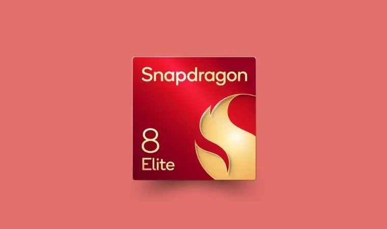 Um processador de cor vermelha, escrito Snapdragon, está no centro da tela