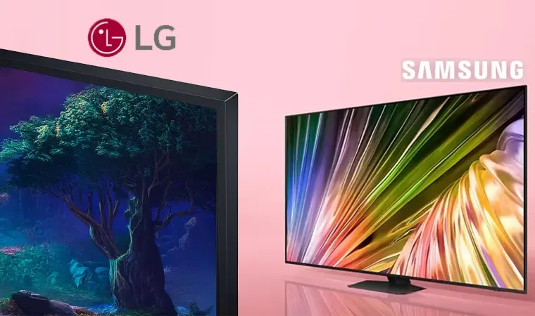 Samsung QN85D e LG 55Q NED85T lado a lado