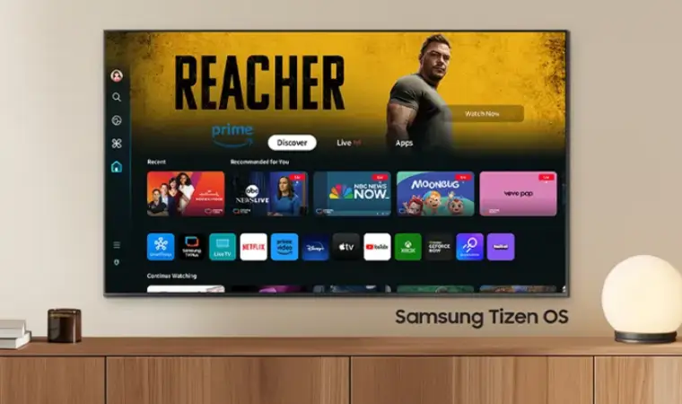 interface do sistema Tizen 8.0 da TV QLED Samsung