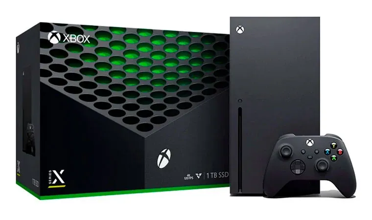 Imagem do Xbox Series X com sua caixa