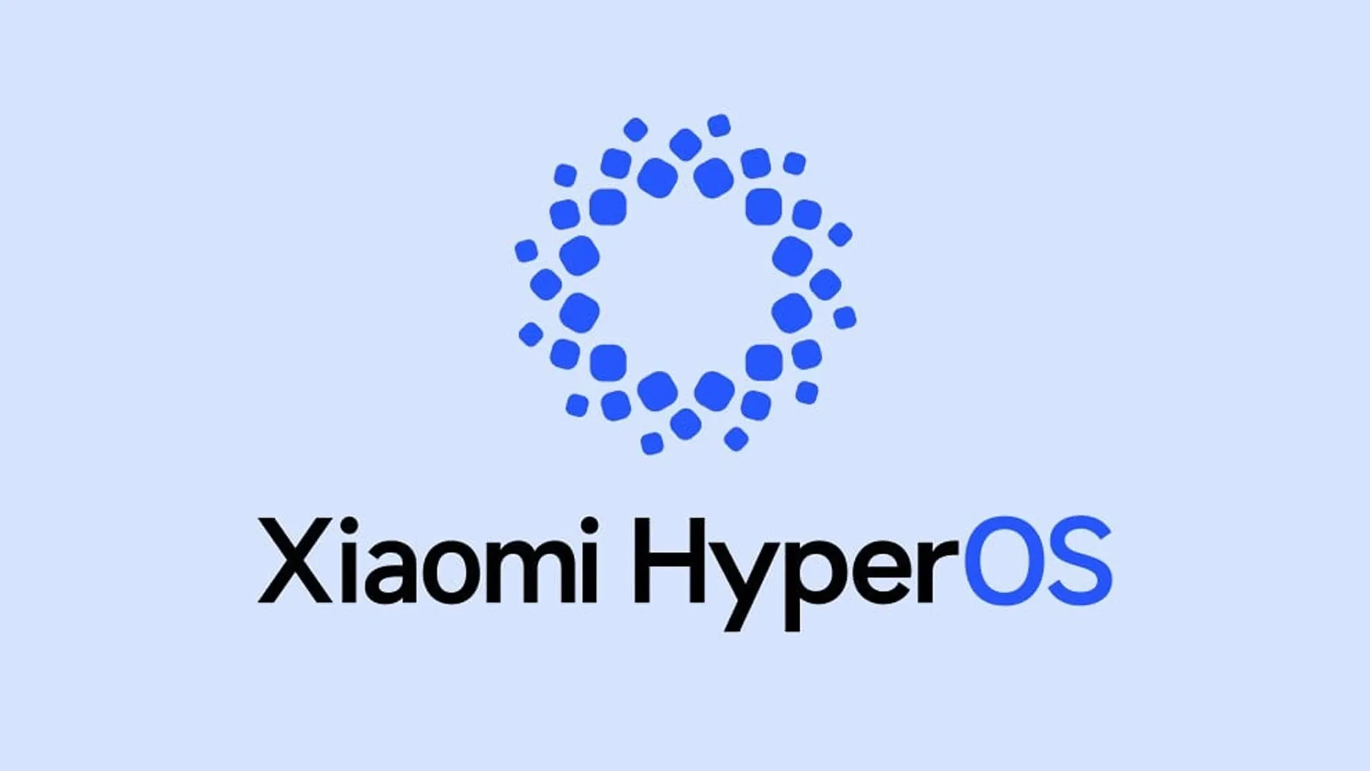 Imagem de logo azul circular do sistema Xiaomi HyperOS com fundo azul claro