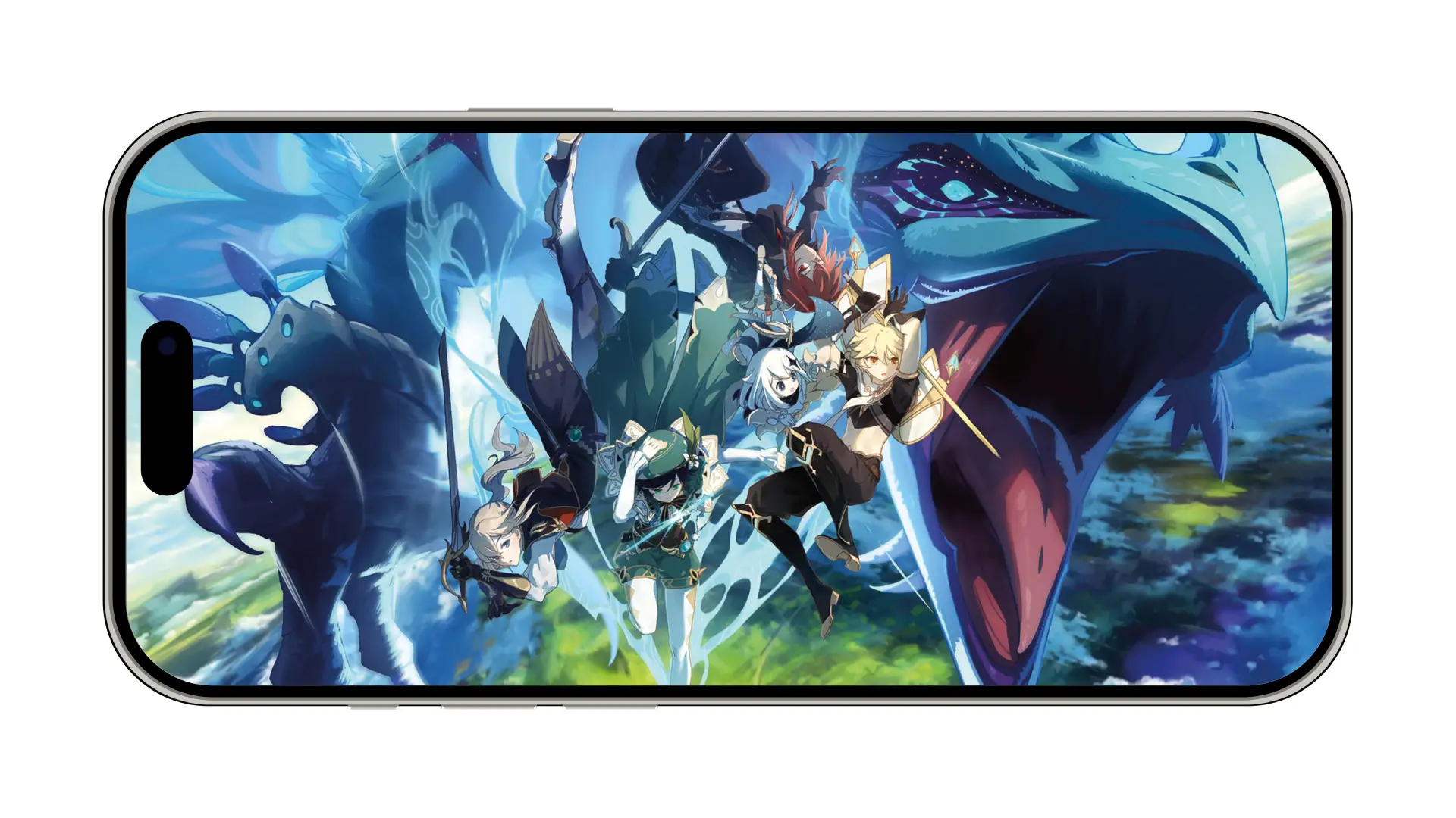 Um celular está na horizontal, com um jogo na tela