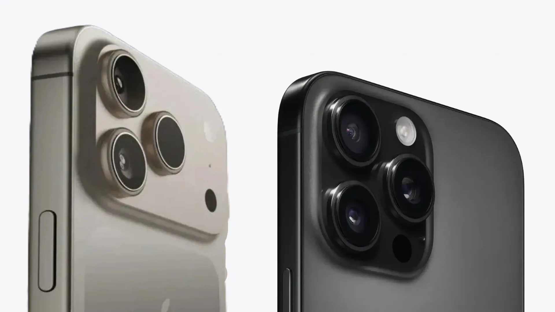 Câmeras traseiras do iPhone 17 Pro Max vs iPhone 16 Pro Max mostrando diferenças no tamanho das lentes e módulo fotográfico 