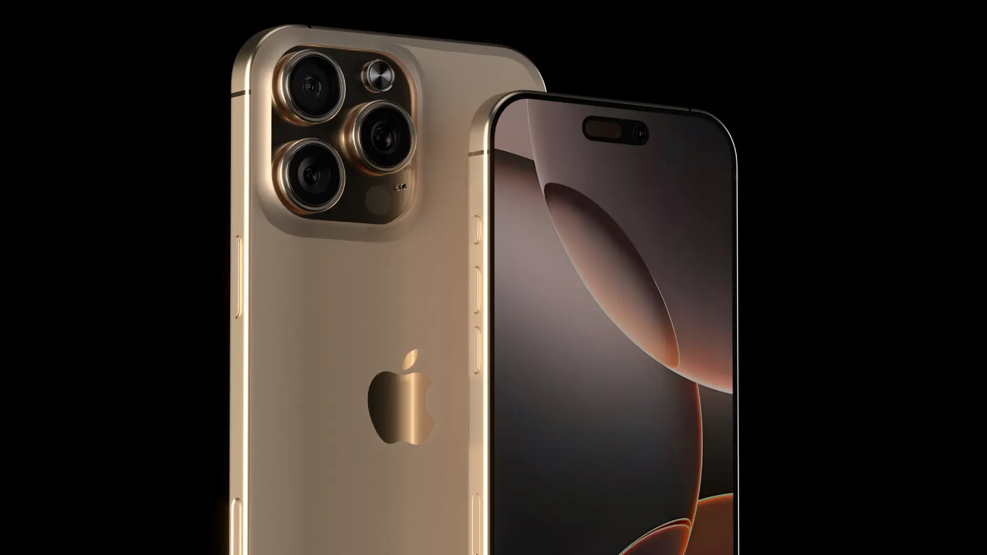 Dois celulares modelos iPhones estão suspensos no ar, ao lado um do outro