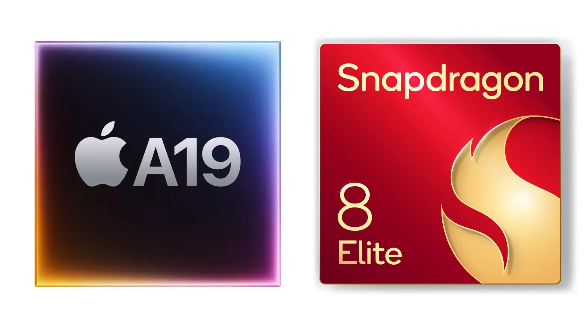 Chip do iPhone 17 ao lado do processador do Galaxy S25