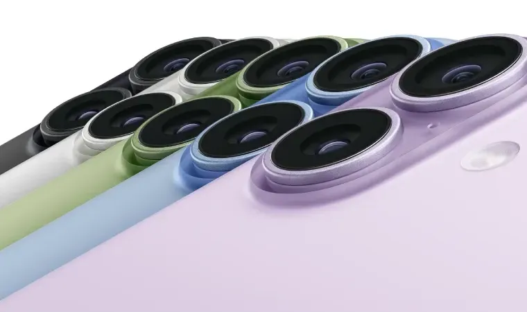 Imagem mostra diversos iPhones coloridos ao lado um do outro