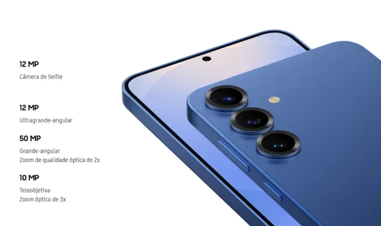Imagem mostra as especificações das câmeras de um celular
