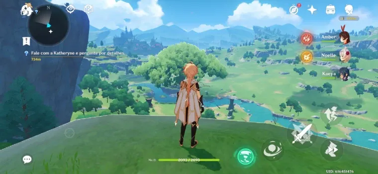 Captura de tela do jogo Genshin Impact feito no celular Galaxy S25 Edge