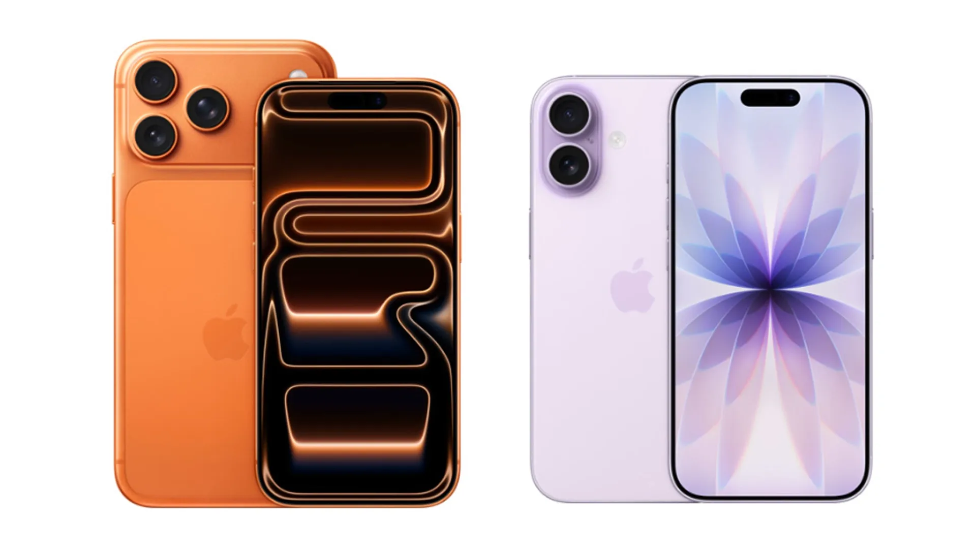 Imagem de um iPhone 17 Pro ao lado do iPhone 17 