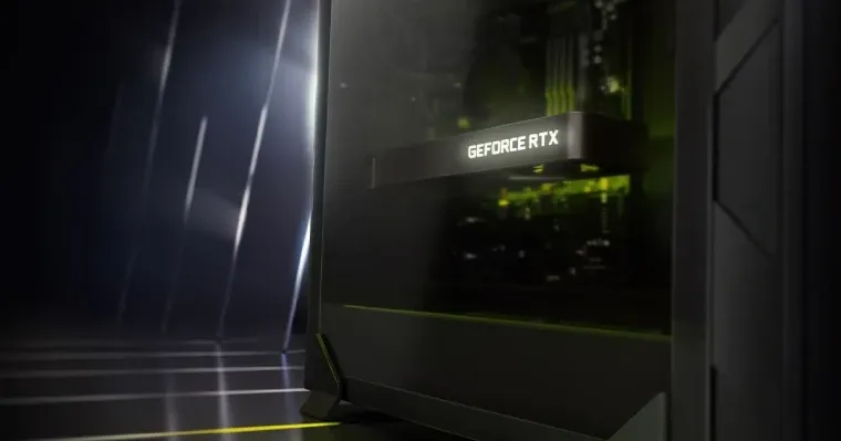 Placa de vídeo RTX 3050 dentro de um gabinete
