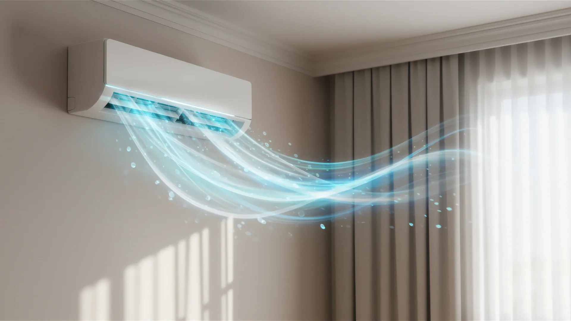 Ar-condicionado Split expelindo ar frio