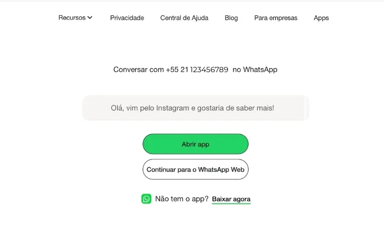 Imagem mostra print de tela do WhatsApp Web
