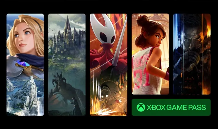 Imagem do Xbox Game Pass com artes de 5 jogos