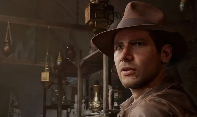 Imagem do jogo Indiana Jones and the Great Circle exibindo o personagem Indiana Jones