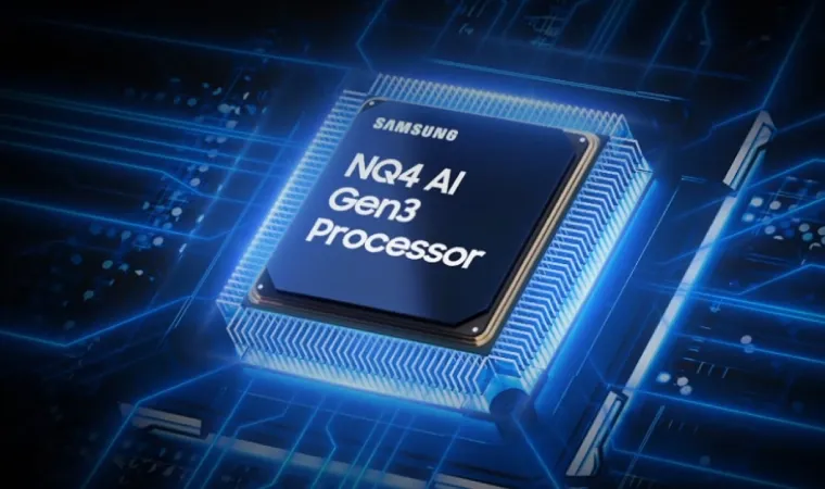 Imagem mostra processador NQ4 AI Gen 3 da TV Samsung 43QN90F