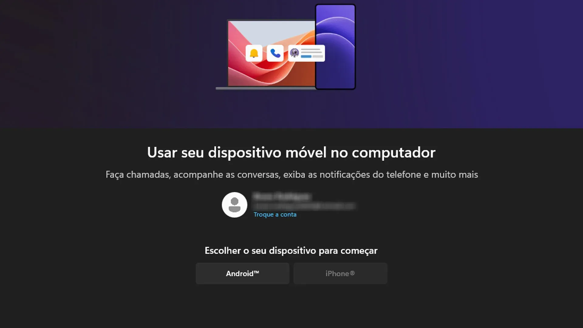 Imagem do tutorial de como espelhar o celular em PC com Windows 11.