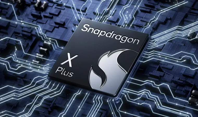 Imagem mostra o processador Snapdragon X Plus.