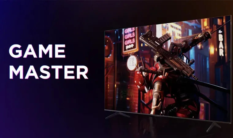 Jogo de ação exibido na tela da Smart TV TCL P7K