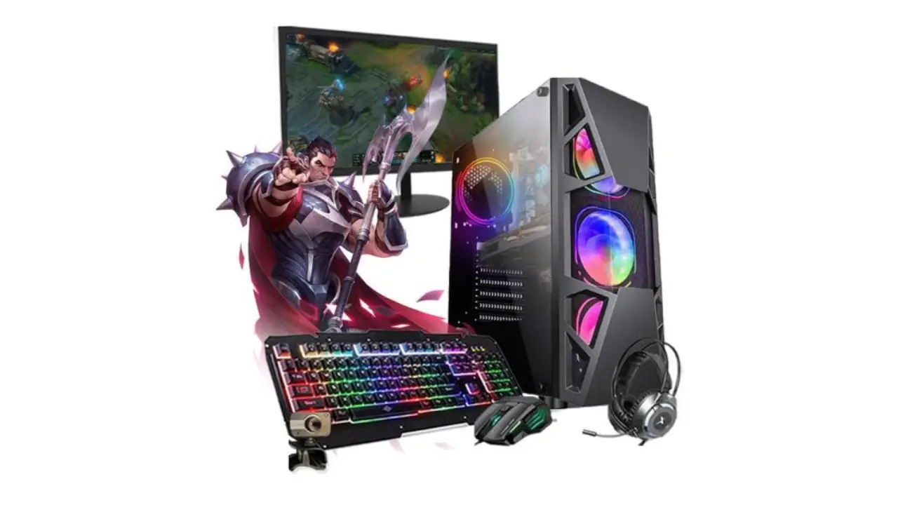 Imagem de PC gamer com o personagem Darius de League of Legends.